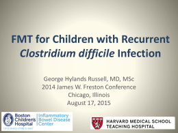 FMT for Recurrent C. Difficile Infection in Children