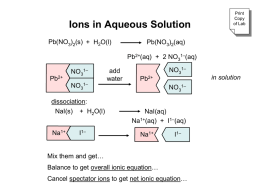Lab: Ions in Aqueous Solution