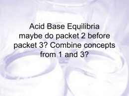 Acid Base Equilibria