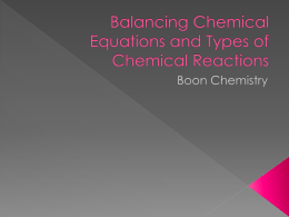 U3 Balancing Chemical Reaction Equations - Alliance Ouchi