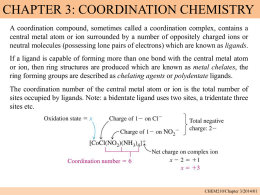 Chapter 3 Coordination chemistry