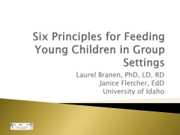 Six Principles for Feeding Young Children in Group Settings