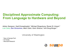 From Language to Hardware and Beyond - Washington