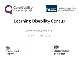 Learning Disability Slide Pack Summer 2014 Regional Awareness