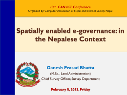 Present by Ganesh Prasad Bhatta, Chief Survey