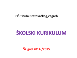 Kurikulum 2014.-2015 - Osnovna škola Tituša Brezovačkog
