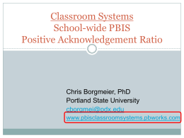 Positive Acknowledgement - pbisclassroomsystems
