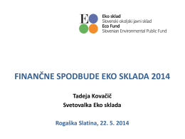 Finančne spodbude Eko sklada 2014