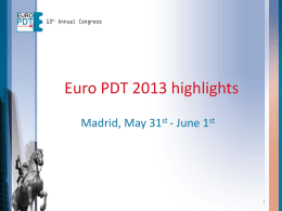 Cliquez et modifiez le titre - European society for Photodynamic