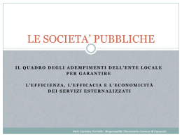 LE SOCIETA* PUBBLICHE