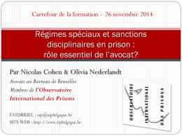 1 &ndash; le disciplinaire - OIP Belgique | Observatoire international des