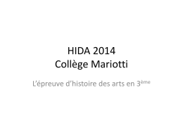 les oeuvres par classe pour l`ann&eacute;e 2014. (Powerpoint
