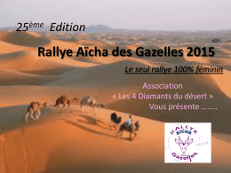 Rallye Aïcha des Gazelles 2015 Le seul rallye 100% féminin