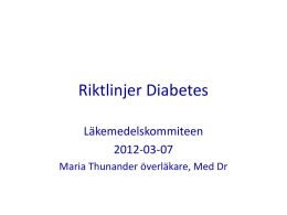 Riktlinjer Diabetes, Maria Thunander