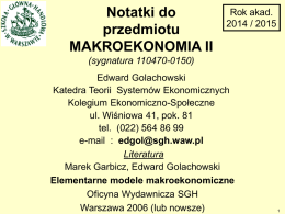 Notatki MAKROEKONOMIA II