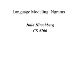 Language Modeling and Grammars