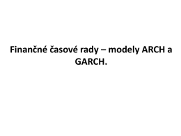 modely ARCH a GARCH.