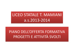 Piano dell`Offerta Formativa a.s. 2013-2014