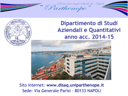 Dipartimenti - Università degli Studi di Napoli "Parthenope"