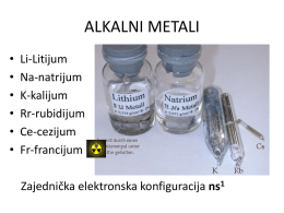 Алкални метали - Deveta gimnazija
