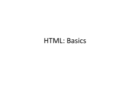 HTML: Basics