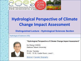 Hydrological Perspective of Climate Change Impact