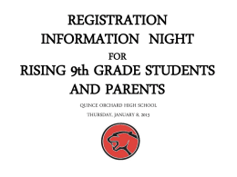 Incoming 9th Grade Parent Meeting PowerPoint