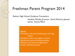 Freshman Parent Planning Night 2011