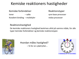 Kemiske Reaktioners Hastigheder