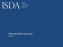 ISDA-Identifier Overview 10 May 2012