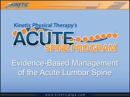 Acute Spine Program Powerpoint