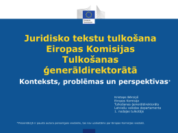 Juridisko tekstu tulkošana Eiropas Komisijā
