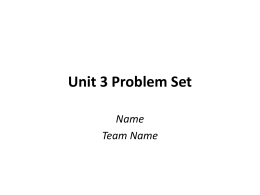 Unit 3 Problem Set