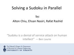 Solving a Sudoku in Parallel