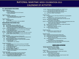 national maritime week celebration 2013 calendar of activities