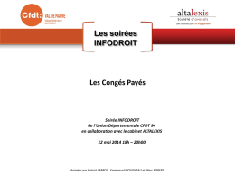 Les cong&eacute;s pay&eacute;s - Infos droit 94