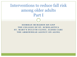 Interventions to reduce fall risk among older adults