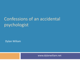Confessions of an accidental psychologist