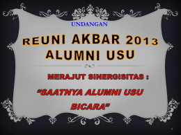 reuni akbar 2013 alumni usu - Universitas Sumatera Utara