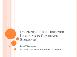Promoting Self-Directed Learning in Graduate Students