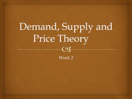 Demand, Supply and Price Theory