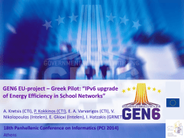 Greek Pilot: IPv6 upgrade of Energy Efficiency in School
