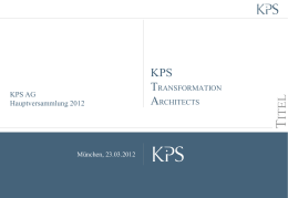 KPS AG Hauptversammlung 2012