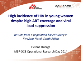 Mbongolwane & Eshowe HIV Impact in Population Survey