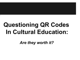 Questioning QR Codes In Cultural Education