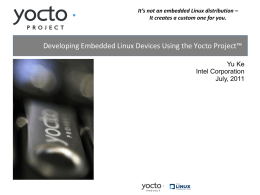 Developing Embedded Linux Devices Using the Yocto Project