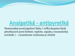 Analgetiká - antipyretiká