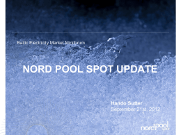 NORD POOL SPOT UPDATE