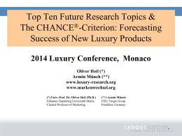Placement Research - 2014 Monaco Symposium on Luxury