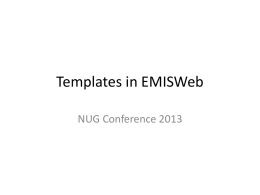 Basic Templates NUG 2013